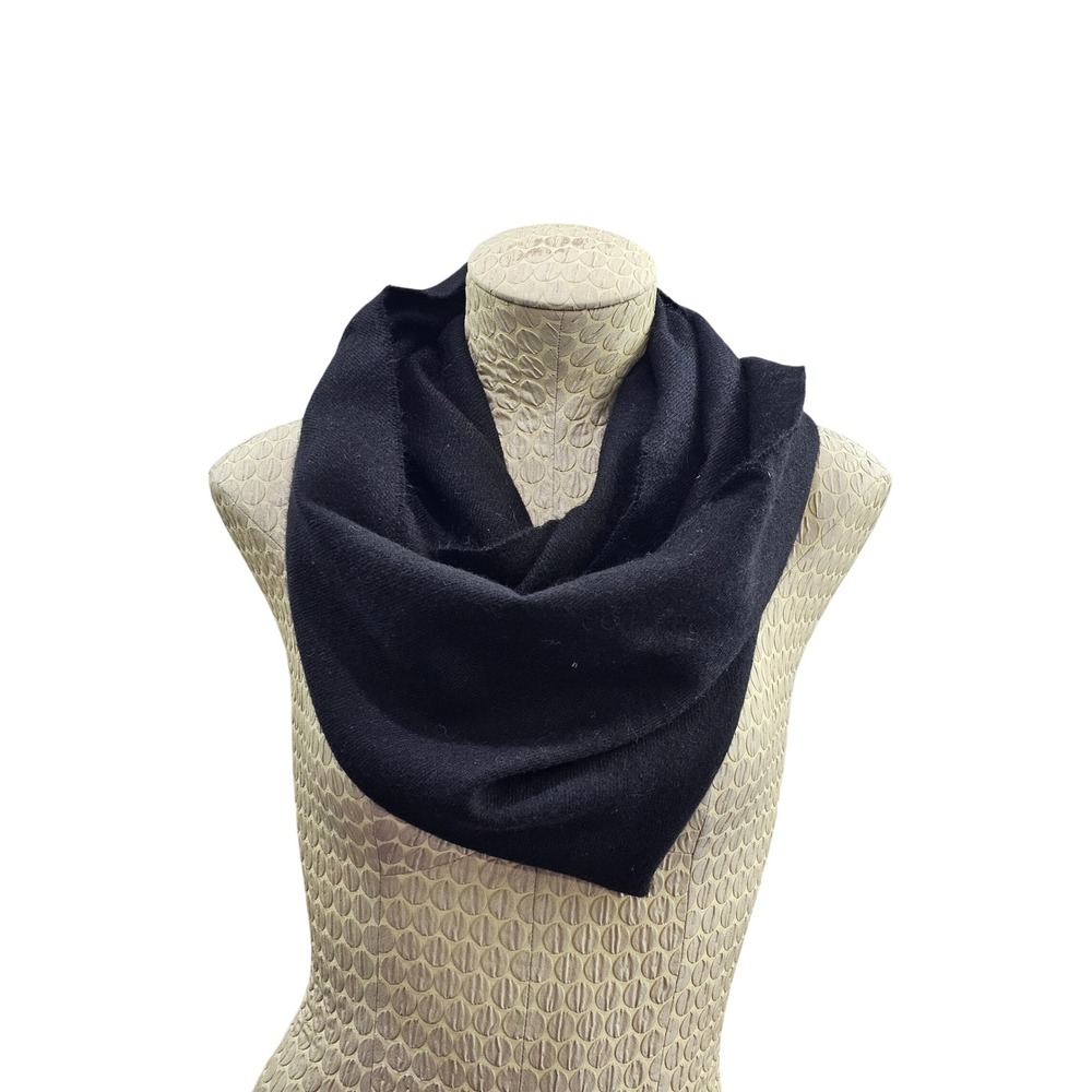 Cuyana Infinity Scarf Women OS Black 100% Baby Alpaca Knit Peru Snood Warmer euc